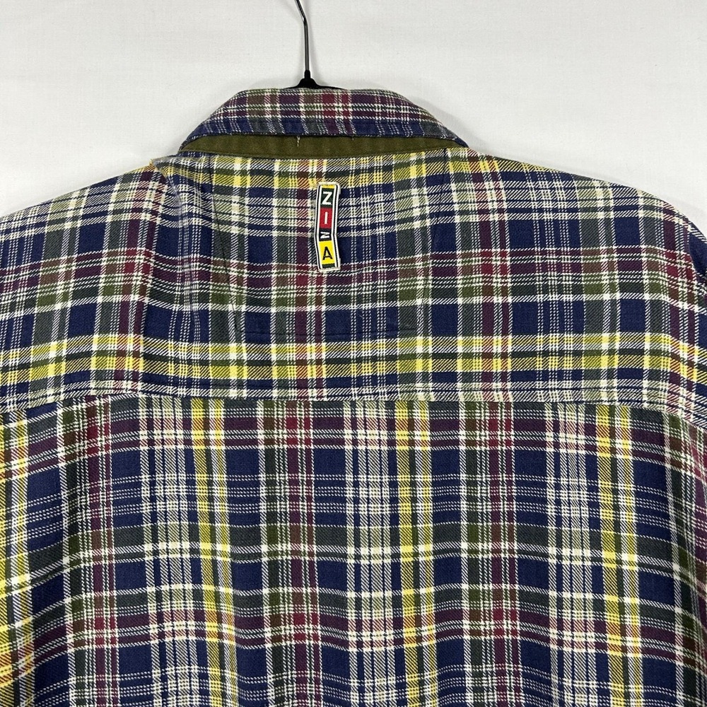 Nnza 90s Vintage Plaid Button-Down Long Sleeve Shirt Size XL - Picture 7 of 8